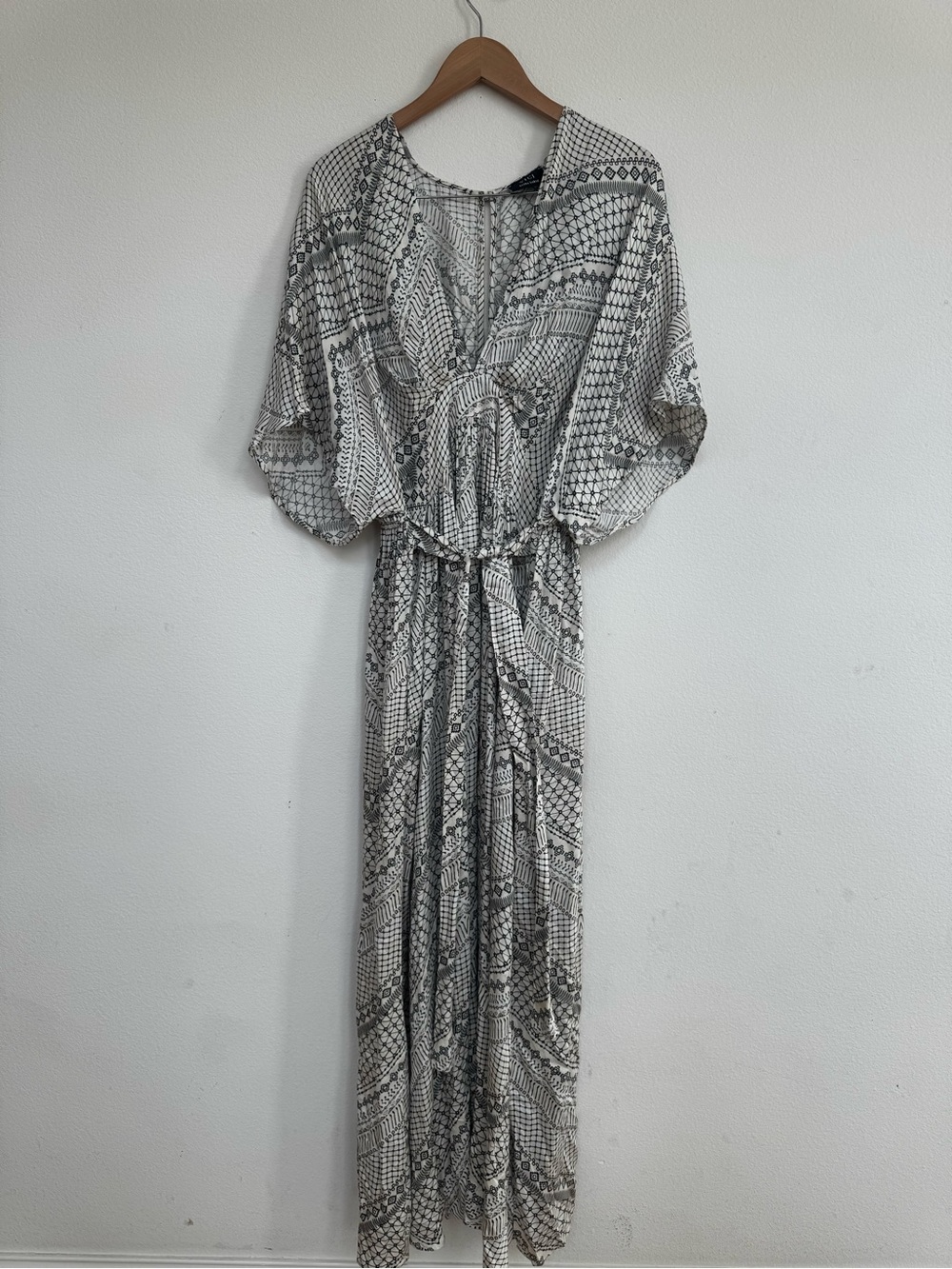 Vici Black and White Geometric Maxi Dress